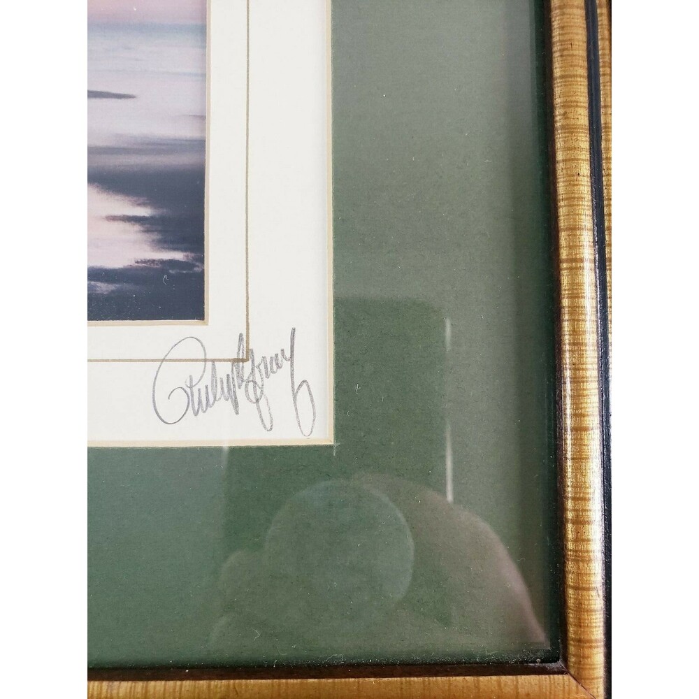 Sunset Irish Coastline Framed Picture Signed by Philip Gray Dark Wood Frame - Picture 7 of 12